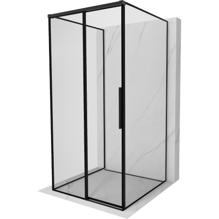 Mexen Rox-3S 3-seitige Duschkabine zum Schieben links 90 x 90 cm, schwarzer Rahmen, schwarz - 8C2-090-090-70-70-3S-L