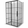 Mexen Rox-3S Duschkabine 3-seitig, links verschiebbar, 95 x 80 cm, schwarzes Gitter, schwarz - 8C2-095-080-70-77-3S-L