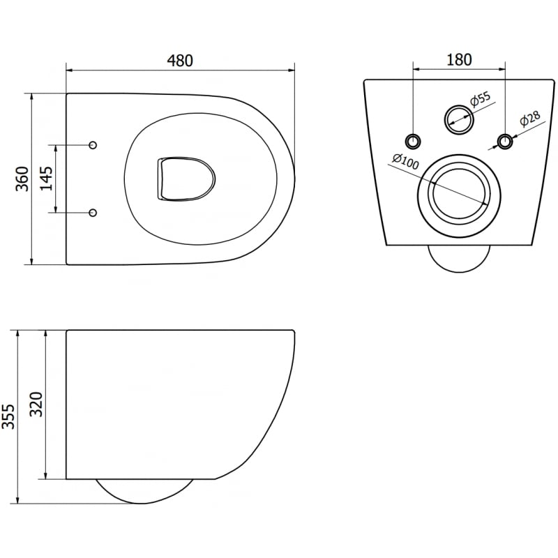 Mexen Lena WC-Schüssel Rimless mit absenkbarem Slim-Sitz, Duroplast, schwarz matt/goldenes Karomuster - 30224079