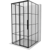 Mexen Rox-3S Duschkabine 3-seitige, verschiebbare linke 95 x 95 cm, schwarzes Gitter, schwarz - 8C2-095-095-70-77-3S-L