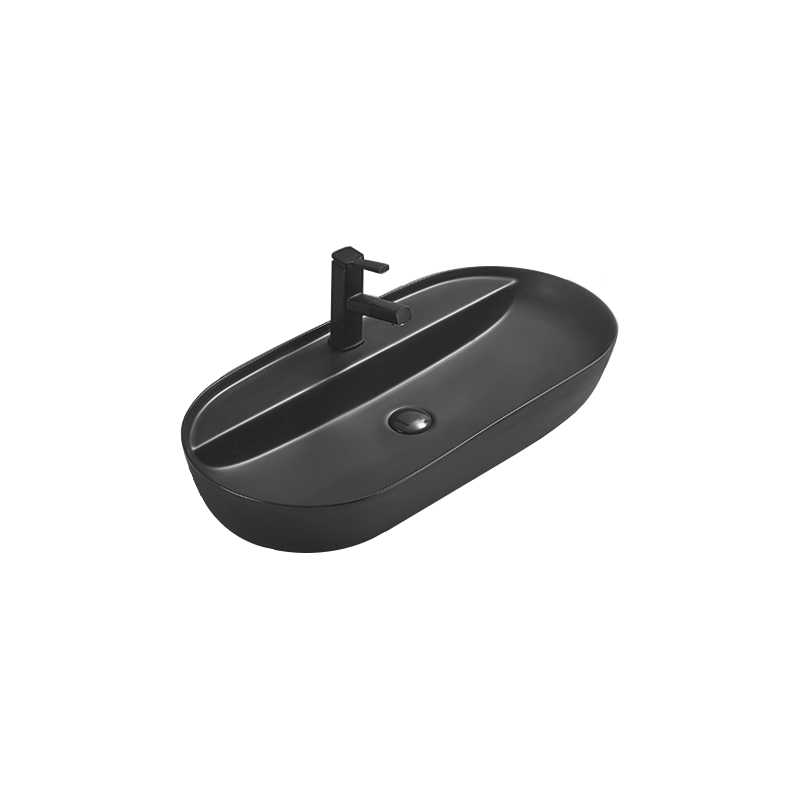 Mexen Adel Aufsatzwaschbecken 80 x 40 cm, schwarz matt - 22168085