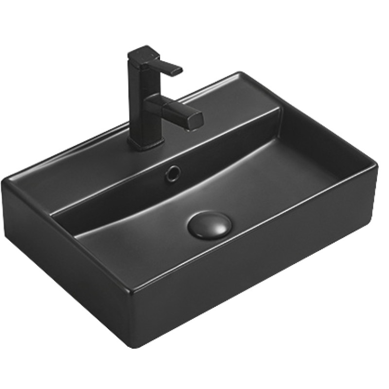 Mexen Blanca Waschbecken Aufsatz 50 x 35 cm, schwarz matt - 21105085