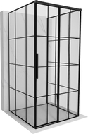 Mexen Rox-3S 3-seitige Duschkabine rechts 90 x 90 cm, schwarzes Gitter, schwarz - 8C2-090-090-70-77-3S-P