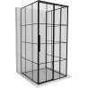 Mexen Rox-3S 3-seitige Duschkabine, rechts schiebbar 120 x 120 cm, schwarzes Raster, schwarz - 8C2-120-120-70-77-3S-P