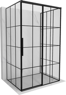 Mexen Rox-3S Duschkabine 3-seitig, rechts schiebbar 155 x 120 cm, schwarzes Gitter, schwarz - 8C2-155-120-70-77-3S-P