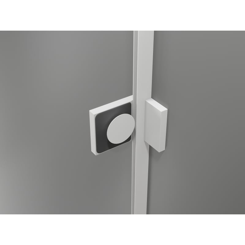 Mexen Lunar links schwenkbare Duschkabine 75 x 80 cm, transparent, weiß - 834-075-080-20-00-L