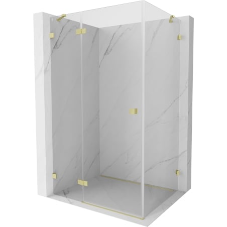 Mexen Lunar links öffnende Duschkabine 70 x 90 cm, transparent, gebürstetes Gold - 834-070-090-55-00-L