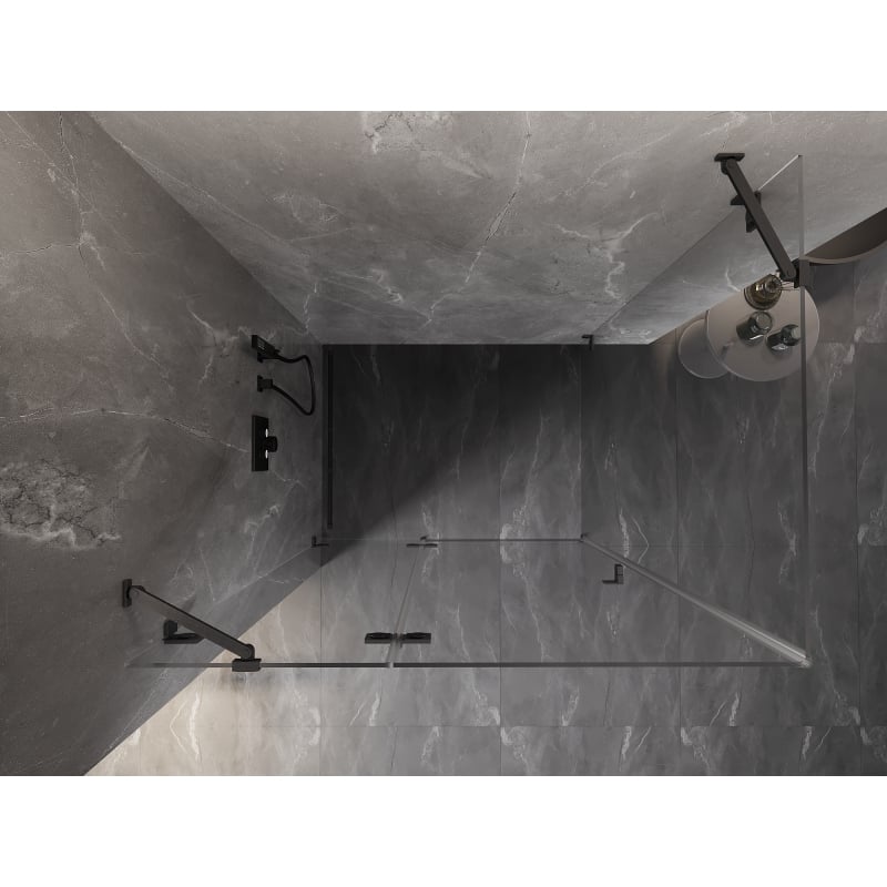 Mexen Lunar schwenkbare Duschkabine links 70 x 90 cm, transparent, gebürstetes Gun Gray - 834-070-090-66-00-L