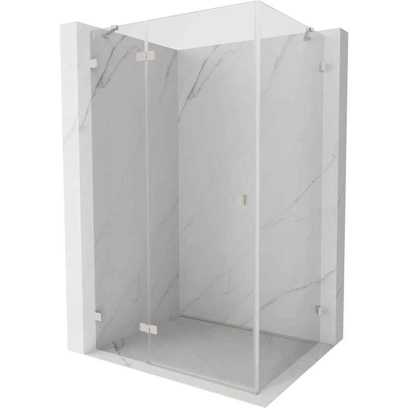 Mexen Lunar Duschkabine Schwingtür links 70 x 80 cm, transparent, gebürsteter Nickel - 834-070-080-97-00-L