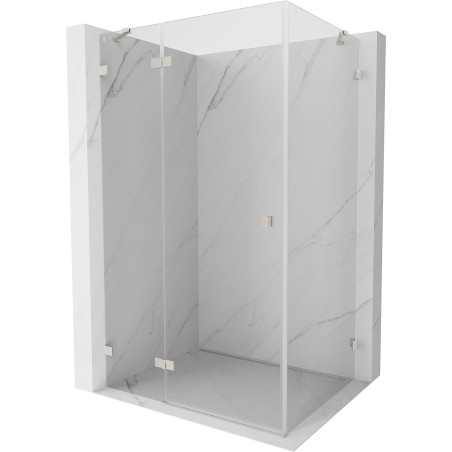 Mexen Lunar Duschkabine, links öffnend 85 x 90 cm, transparent, gebürsteter Nickel - 834-085-090-97-00-L