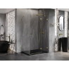 Mexen Lunar rechts öffnende Duschkabine 75 x 90 cm, transparent, gold - 834-075-090-50-00-P