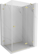 Mexen Lunar Duschkabine mit Schwingtür rechts 75 x 80 cm, transparent, gebürstetes Gold - 834-075-080-55-00-P