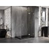 Mexen Lunar Duschkabine rechts schwenkbar 70 x 90 cm, transparent, gebürstetes Gold - 834-070-090-55-00-P