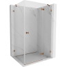 Mexen Lunar Duschkabine schwenkbar rechts 75 x 80 cm, transparent, Roségold - 834-075-080-60-00-P