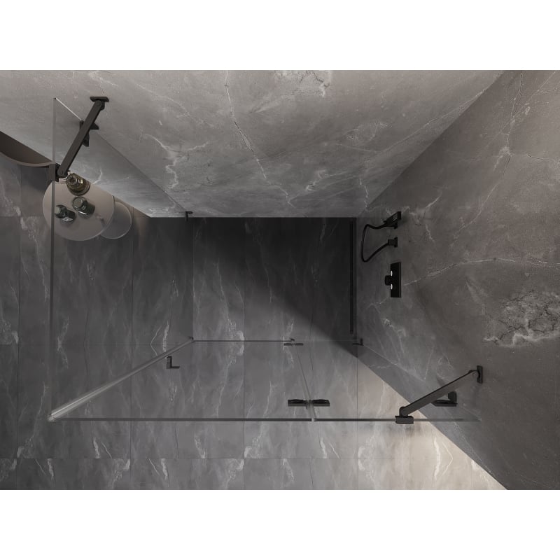 Mexen Lunar Rechte Duschkabine 75 x 80 cm, transparent, gebürstetes Gun Gray - 834-075-080-66-00-P