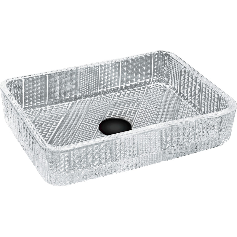 Mexen Akra Glaswaschbecken zur Aufsatzmontage 46 x 33 cm, transparent - 24024600