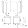 Mexen Lunar Duschkabine schwenkbar rechts 70 x 80 cm, transparent, gebürsteter Nickel - 834-070-080-97-00-P