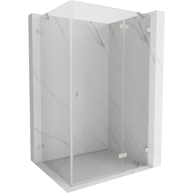 Mexen Lunar Duschkabine schwenkbar rechts 70 x 80 cm, transparent, gebürsteter Nickel - 834-070-080-97-00-P