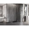 Mexen Lunar Rechte, schwenkbare Duschkabine 85 x 90 cm, transparent, gebürsteter Nickel - 834-085-090-97-00-P