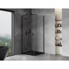 Mexen Mist-H T Duschkabine mit Tür, links, 75 x 75 cm, transparent, schwarz - 8A5T-075-075-70-00-L
