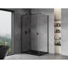 Mexen Mist-H T Duschkabine Schwenkbar Links 105 x 70 cm, Transparent, Schwarz - 8A5T-105-070-70-00-L