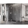 Mexen Lunar L Duschkabine schwenkbar links 75 x 80 cm, transparent, weiß - 834L-075-080-20-00-L