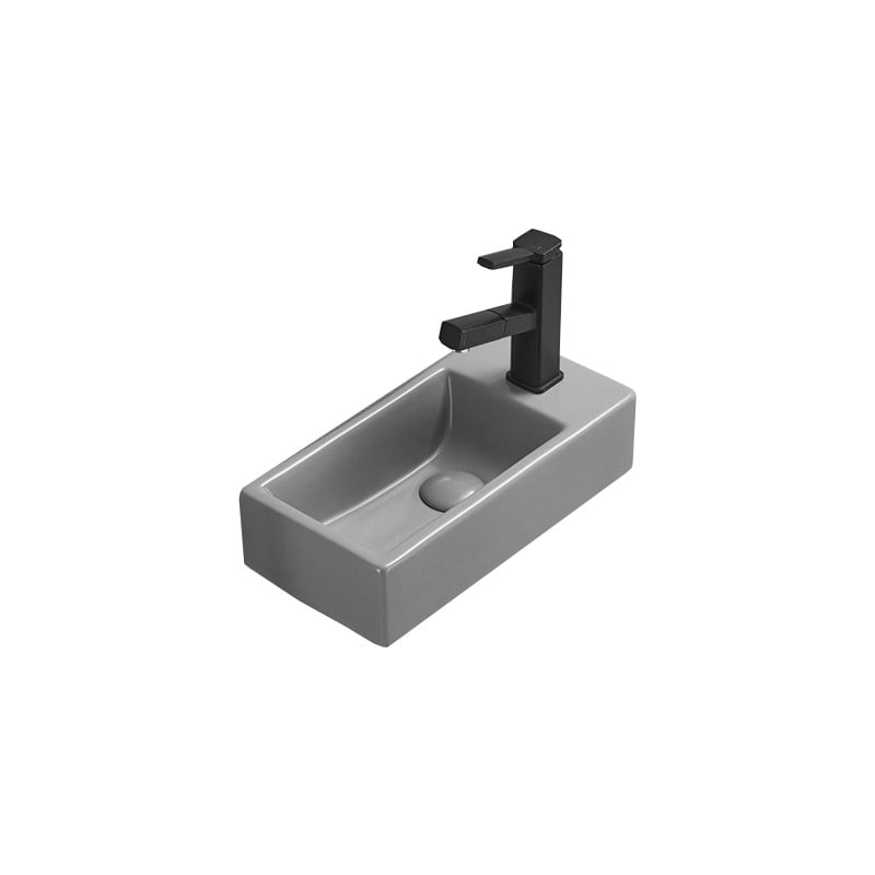 Mexen Inez Aufsatzwaschbecken links 40 x 20 cm, hellgrau matt - 21484061L