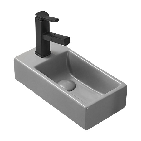 Mexen Inez Waschbecken Aufsatz rechts 40 x 20 cm, hellgrau matt - 21484061R