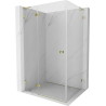 Mexen Lunar L Duschecke links öffnend 75 x 90 cm, transparent, gold - 834L-075-090-50-00-L