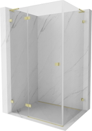 Mexen Lunar L Schwenkbare Duschkabine links 75 x 80 cm, transparent, gebürstetes Gold - 834L-075-080-55-00-L