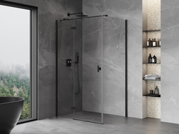 Mexen Mist-H T Duschkabine mit Schwingtür links 120 x 90 cm, transparent, schwarz - 8A5T-120-090-70-00-L