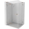 Mexen Lunar L Duschkabine schwenkbar links 70 x 80 cm, transparent, gebürstetes Kupfer - 834L-070-080-65-00-L