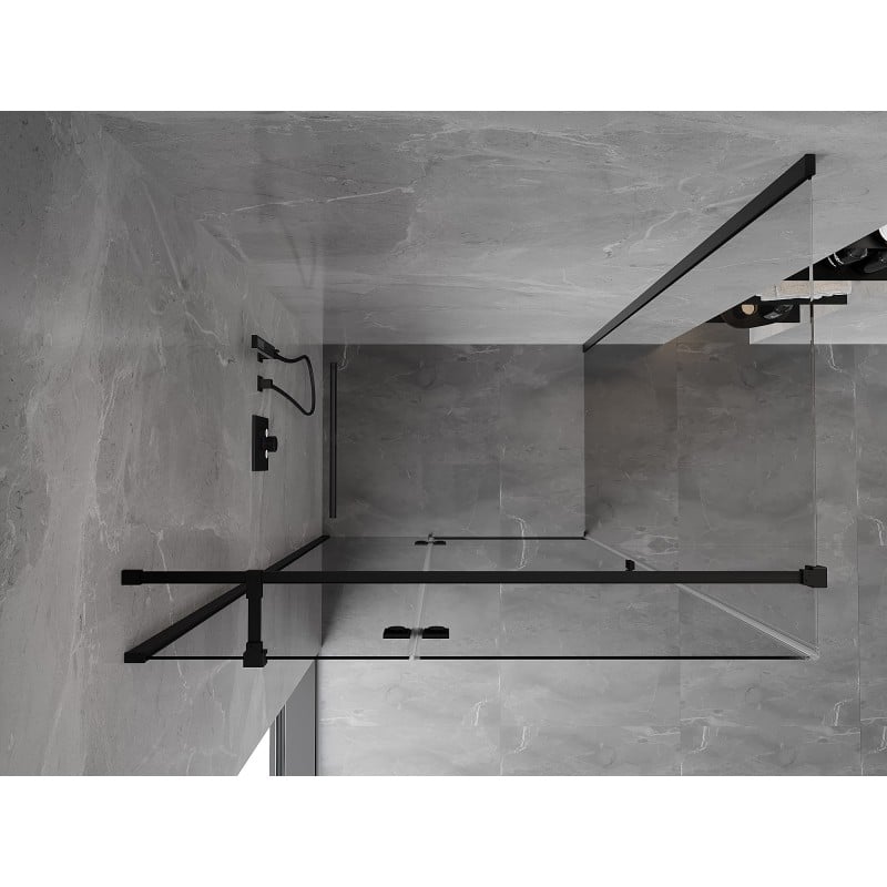 Mexen Mist-H T Duschkabine links öffnend 120 x 100 cm, transparent, schwarz - 8A5T-120-100-70-00-L