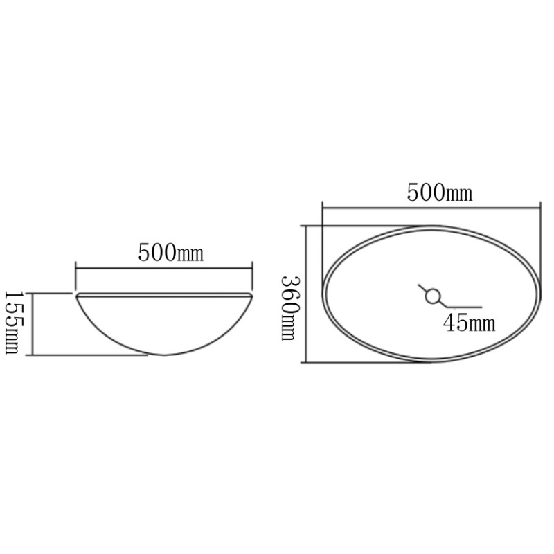 Mexen Goa Glas-Waschtischschale 50 x 36 cm, transparent - 24085000