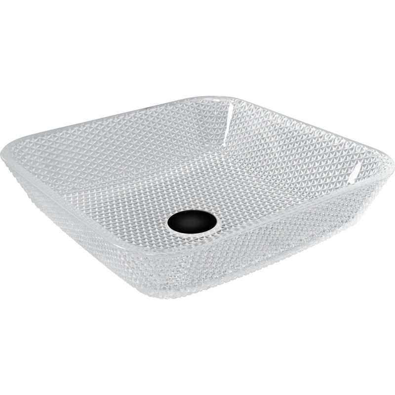 Mexen Mika Glaswaschbecken auf der Arbeitsplatte 40 x 40 cm, transparent - 24104000