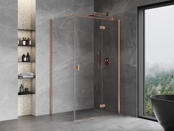 Mexen Mist-H T Duschkabine rechts öffnend 115 x 120 cm, transparent, gebürstetes Kupfer - 8A5T-115-120-65-00-P
