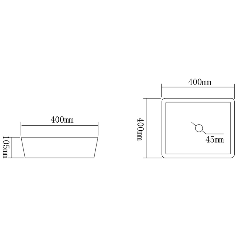 Mexen Mika Glaswaschbecken zur Aufsatzmontage 40 x 40 cm, transparent - 24104000