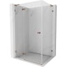 Mexen Lunar L linke, schwenkbare Duschkabine 75 x 90 cm, transparent, Roségold - 834L-075-090-60-00-L