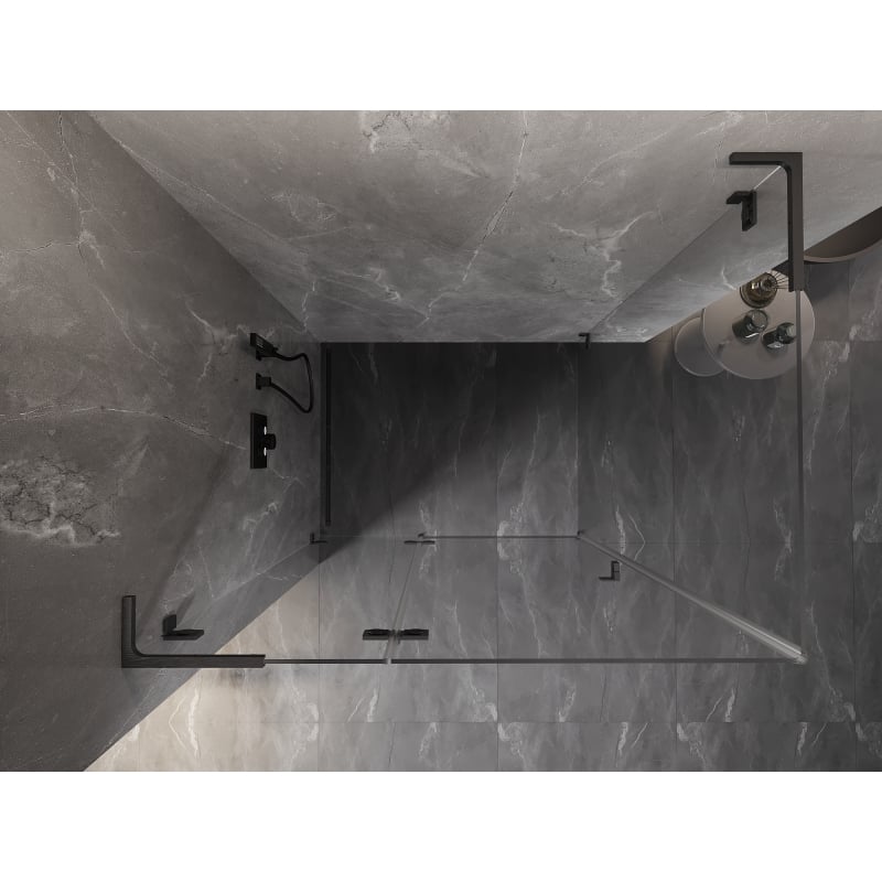 Mexen Lunar L links öffnende Duschkabine 85 x 90 cm, transparent, gebürstetes Gun-Grau - 834L-085-090-66-00-L