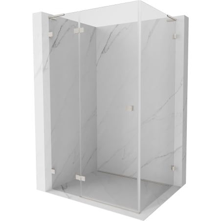 Mexen Lunar L Schwingduschtür links 75 x 80 cm, transparent, gebürstetes Nickel - 834L-075-080-97-00-L