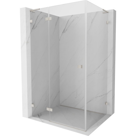 Mexen Lunar L linke, schwenkbare Duschkabine 85 x 90 cm, transparent, gebürsteter Nickel - 834L-085-090-97-00-L