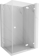 Mexen Lunar L Duschkabine, schwenkbar, rechts, 70 x 80 cm, transparent, weiß - 834L-070-080-20-00-P
