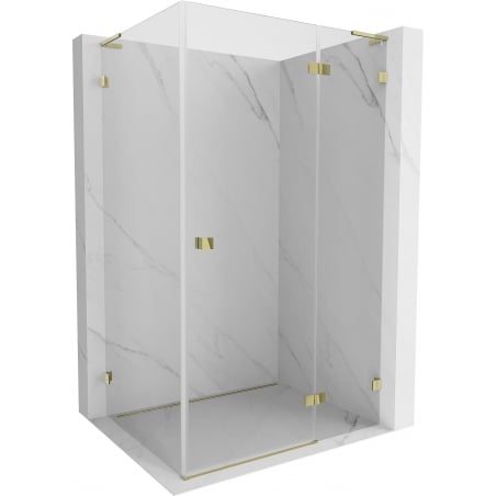 Mexen Lunar L Duschkabine schwenkbar rechts 70 x 80 cm, transparent, gold - 834L-070-080-50-00-P