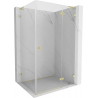 Mexen Lunar L rechts öffnende Duschkabine 80 x 90 cm, transparent, gebürstetes Gold - 834L-080-090-55-00-P