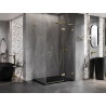 Mexen Lunar L Schwenkbare Duschkabine rechts 85 x 90 cm, transparent, gebürstetes Gold - 834L-085-090-55-00-P
