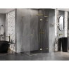 Mexen Lunar L Schwenkbare Duschkabine rechts 85 x 90 cm, transparent, gebürstetes Gold - 834L-085-090-55-00-P