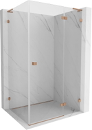 Mexen Lunar L Duschkabine, rechts angeschlagen, 80 x 90 cm, transparent, gebürstetes Kupfer - 834L-080-090-65-00-P