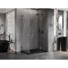 Mexen Lunar L Duschkabine rechts öffnend 80 x 90 cm, transparent, gebürstetes Gun Gray - 834L-080-090-66-00-P