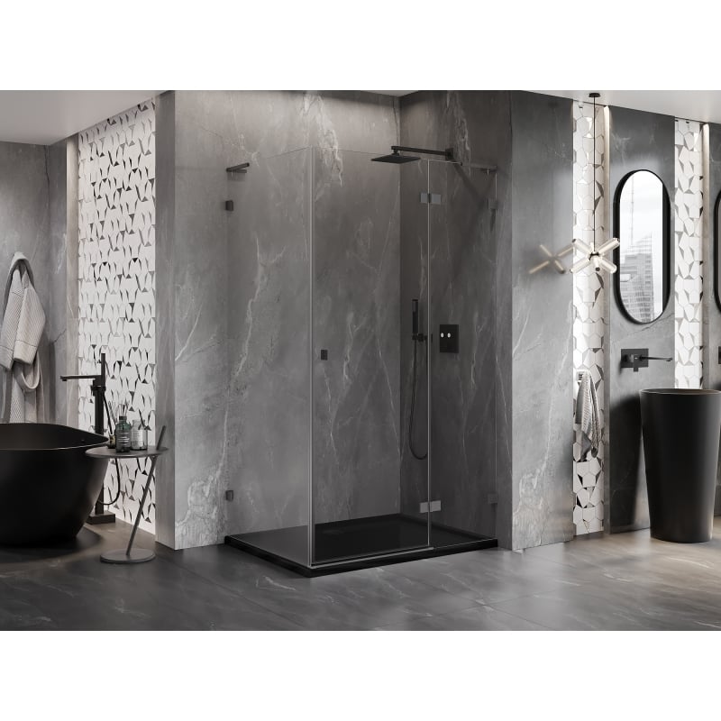 Mexen Lunar L Duschkabine rechts öffnend 70 x 90 cm, transparent, Gun-Metal - 834L-070-090-95-00-P
