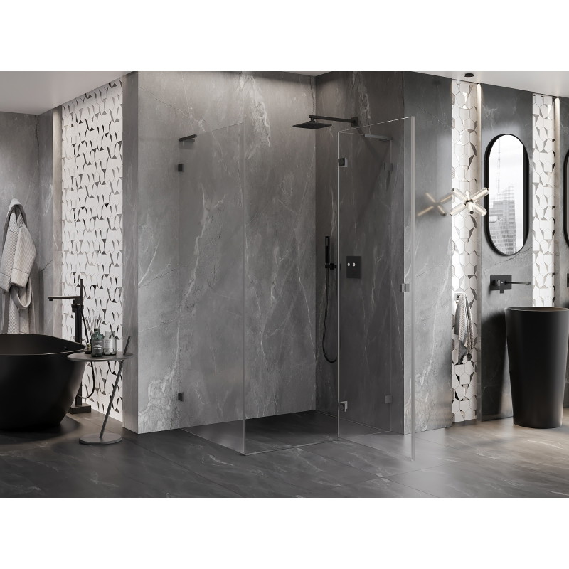 Mexen Lunar L rechts öffnende Duschkabine 75 x 90 cm, transparent, Gun Metal - 834L-075-090-95-00-P
